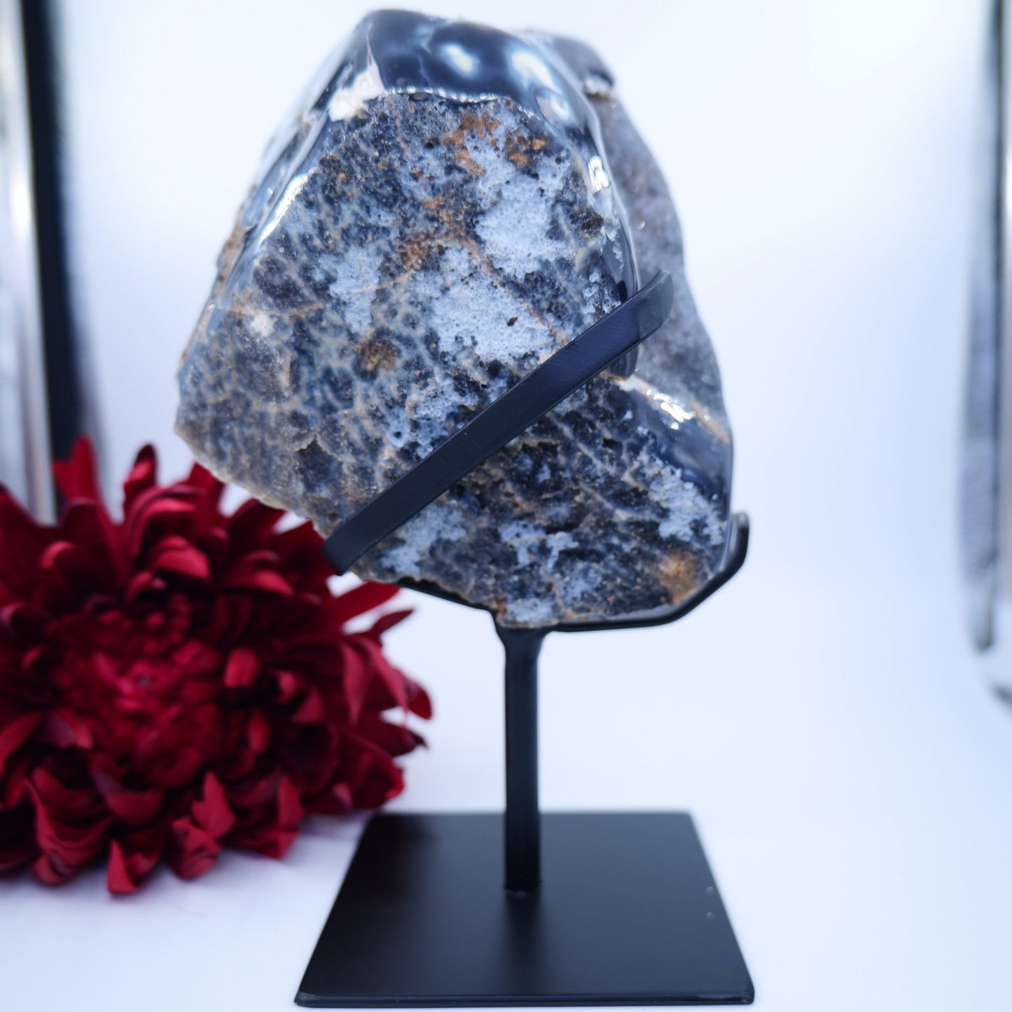 Agate Geode (Brazil) — 1887g, On Stand - Positive Faith Hope Love