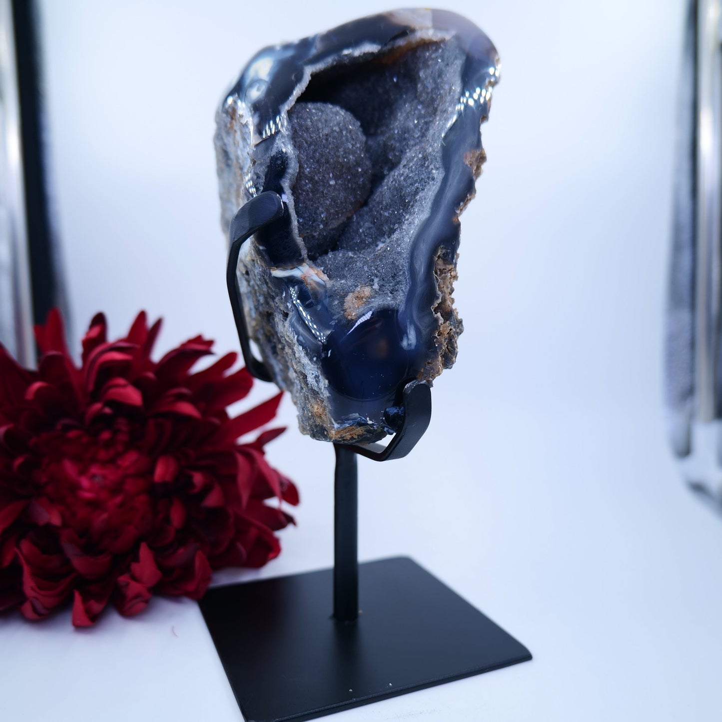 Agate Geode (Brazil) — 1887g, On Stand - Positive Faith Hope Love