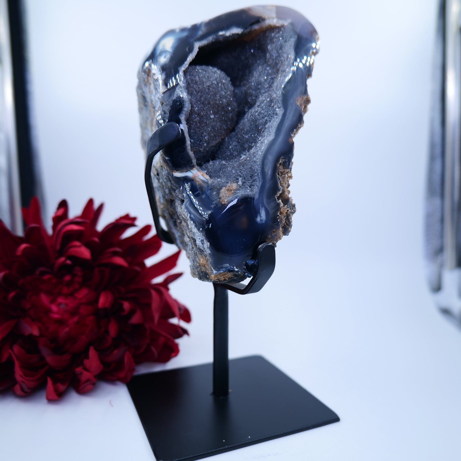 Agate Geode (Brazil) — 1887g, On Stand - Positive Faith Hope Love