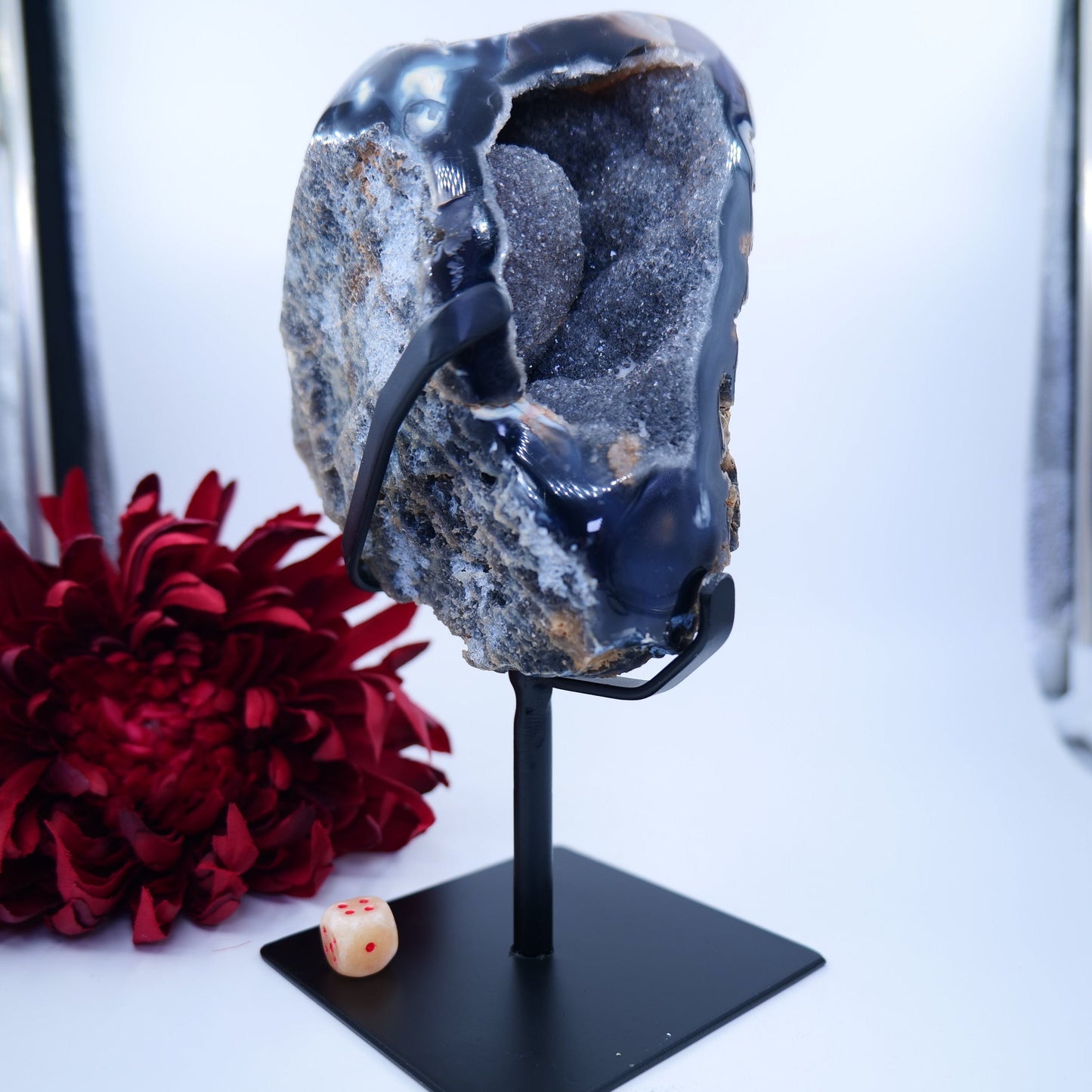 Agate Geode (Brazil) — 1887g, On Stand - Positive Faith Hope Love