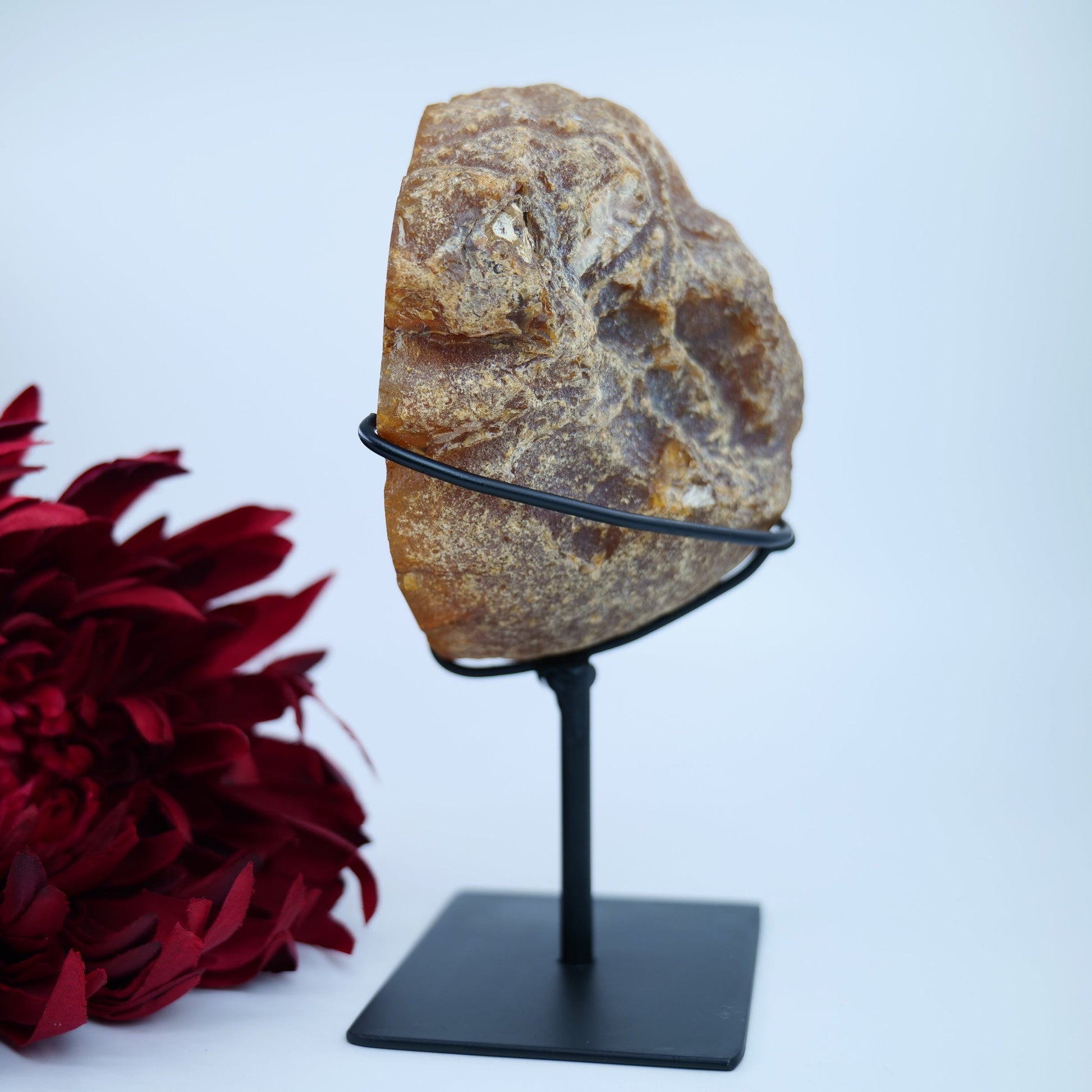 Agate Geode (Brazil) — 875g, On Stand - Positive Faith Hope Love