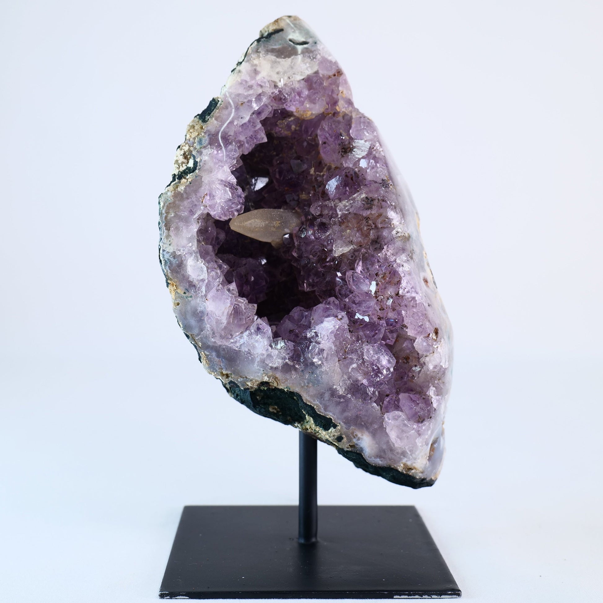 Agate Geode – Brazilian Amethyst on Stand - Positive Faith Hope Love