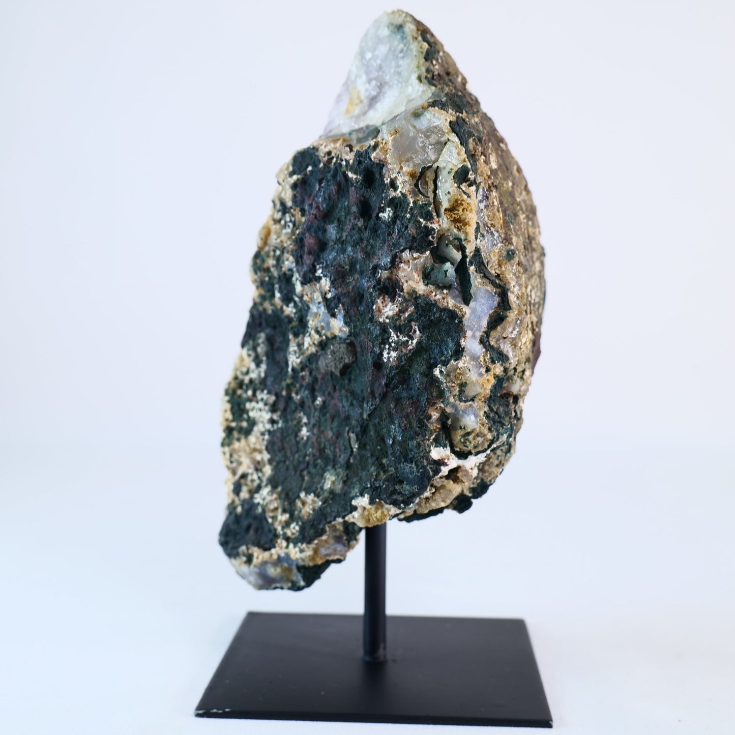 Agate Geode – Brazilian Amethyst on Stand - Positive Faith Hope Love