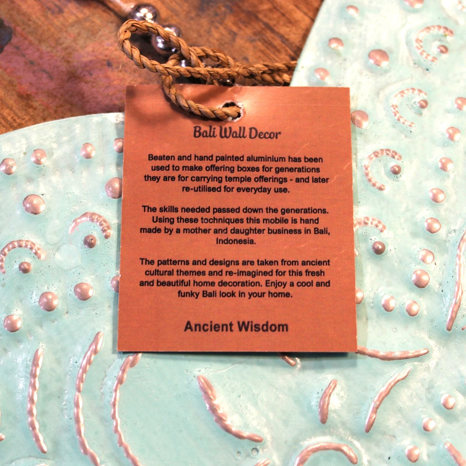 Polished Aluminium Mobile Angels Assorted Colors featuring natural patterning and unique variations - Positive Faith Hope Love