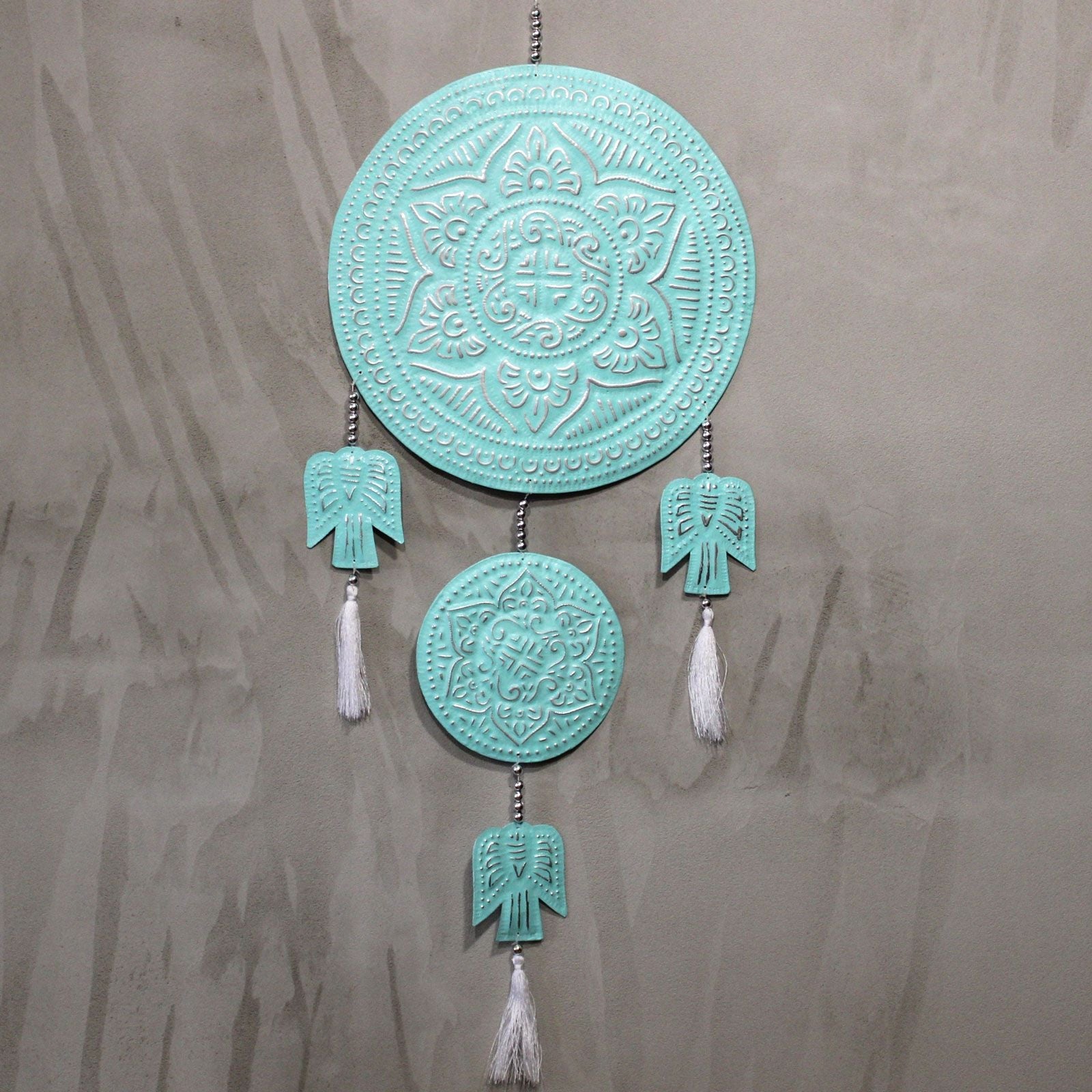 Polished Aluminium Mobile Angels Assorted Colors featuring natural patterning and unique variations - Positive Faith Hope Love