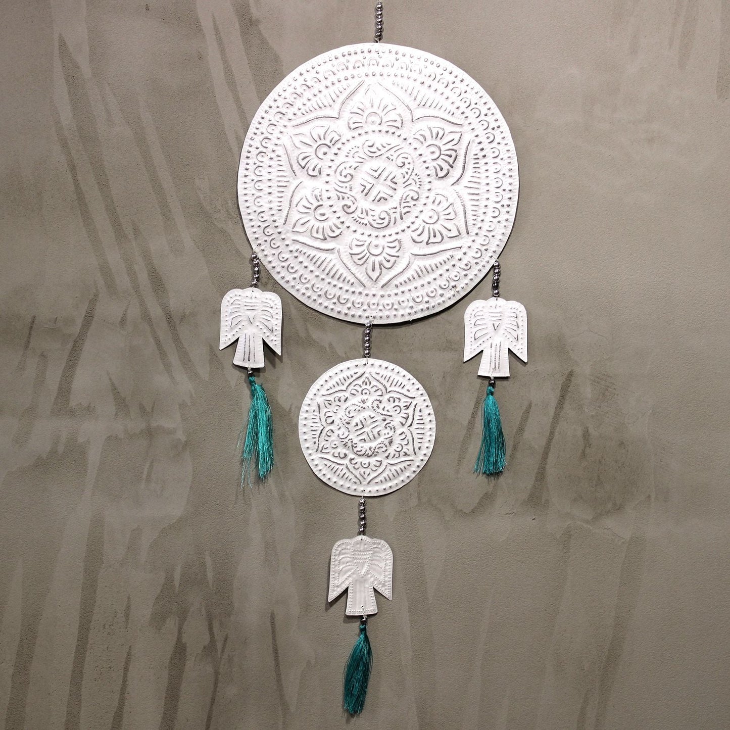 Polished Aluminium Mobile Angels Assorted Colors featuring natural patterning and unique variations - Positive Faith Hope Love