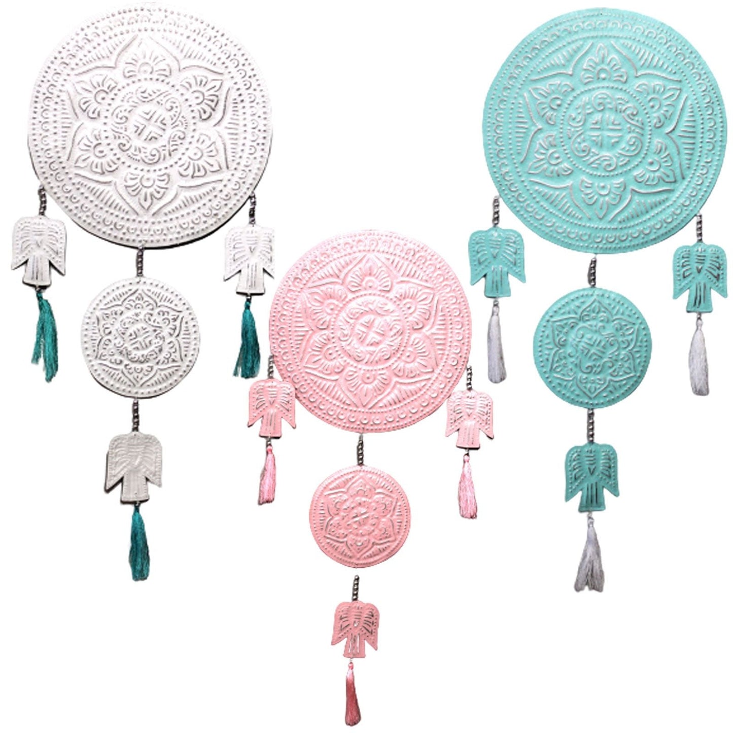 Polished Aluminium Mobile Angels Assorted Colors featuring natural patterning and unique variations - Positive Faith Hope Love