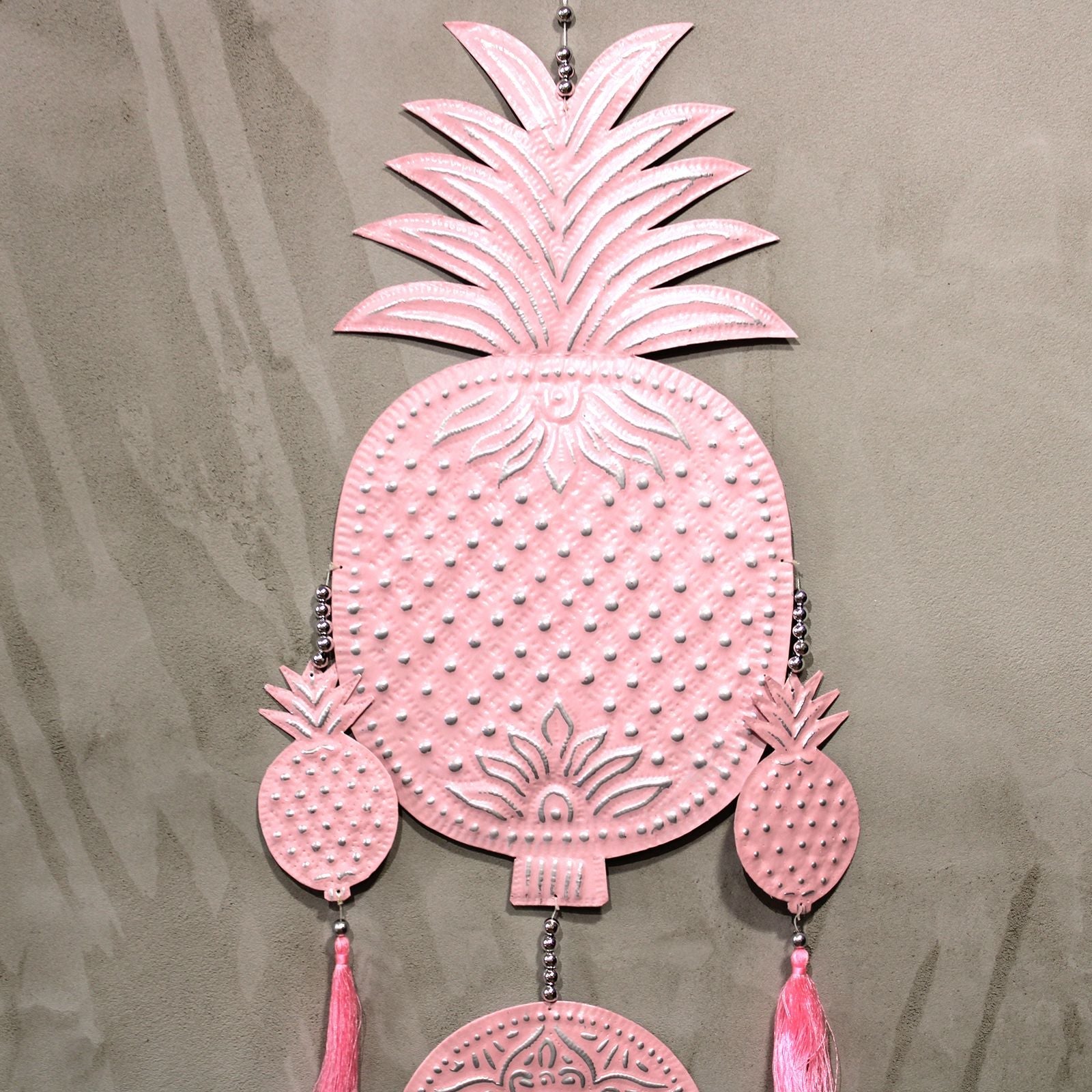 Polished Aluminium Mobile Pineapples Assorted Colors featuring natural patterning and unique variations - Positive Faith Hope Love