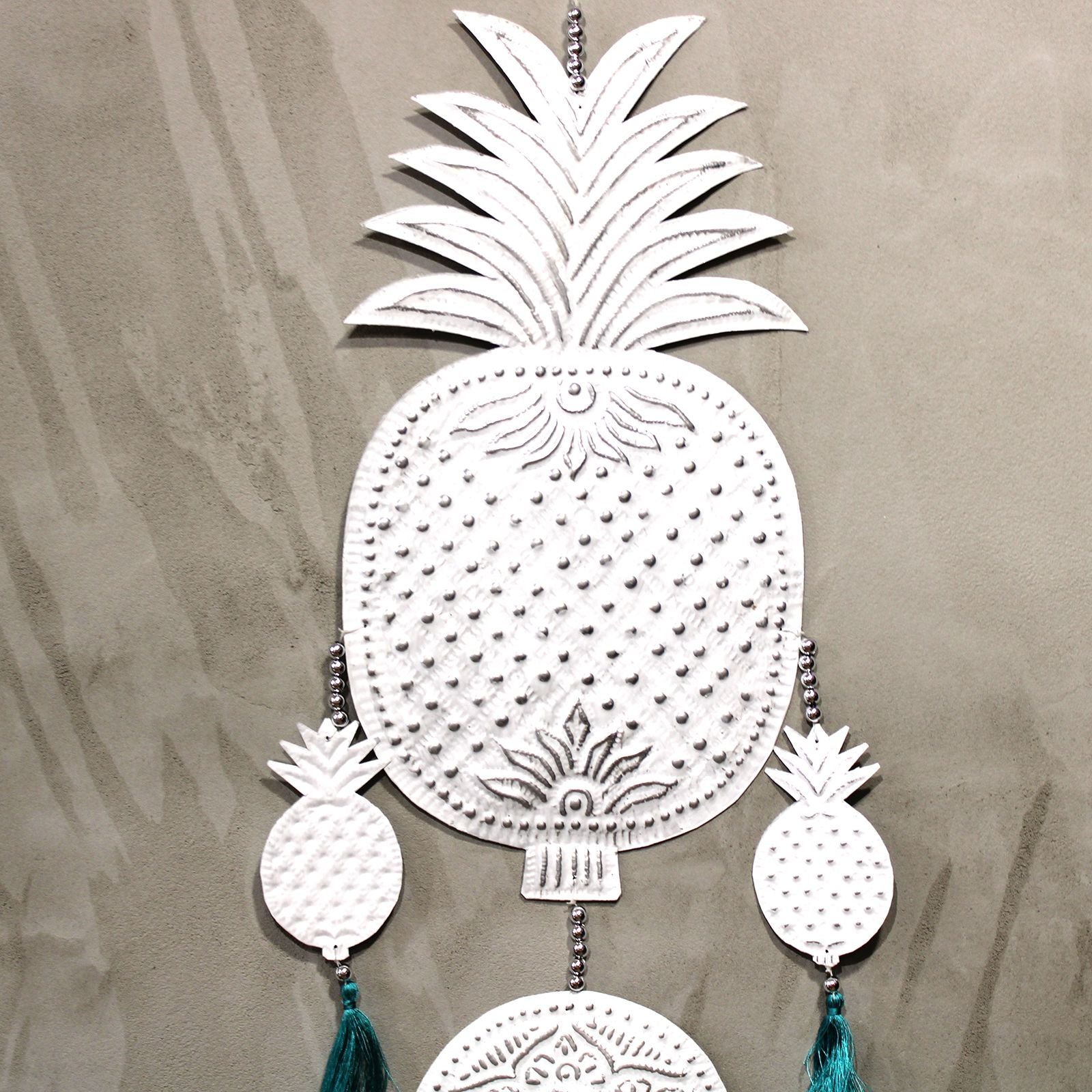 Polished Aluminium Mobile Pineapples Assorted Colors featuring natural patterning and unique variations - Positive Faith Hope Love