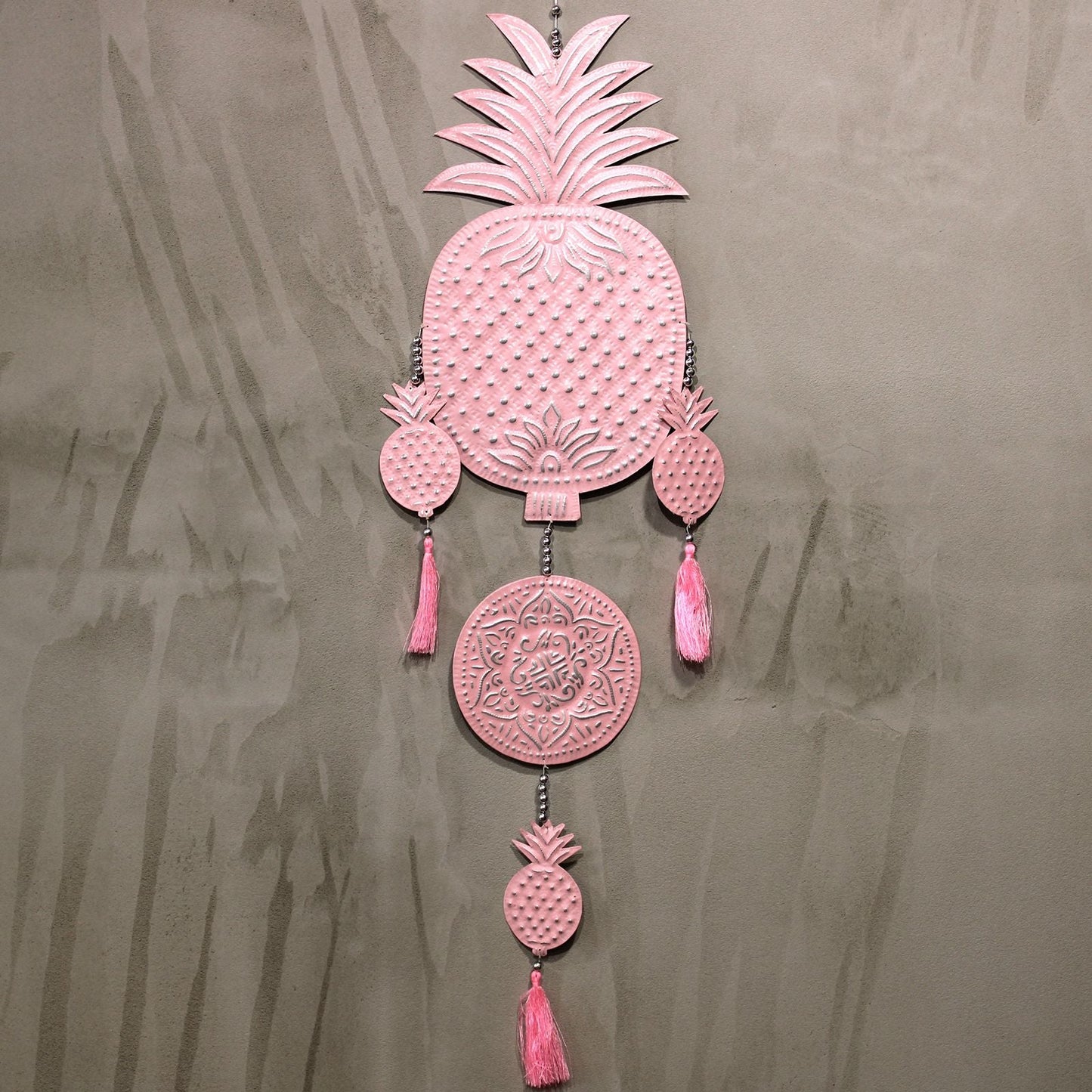 Polished Aluminium Mobile Pineapples Assorted Colors featuring natural patterning and unique variations - Positive Faith Hope Love