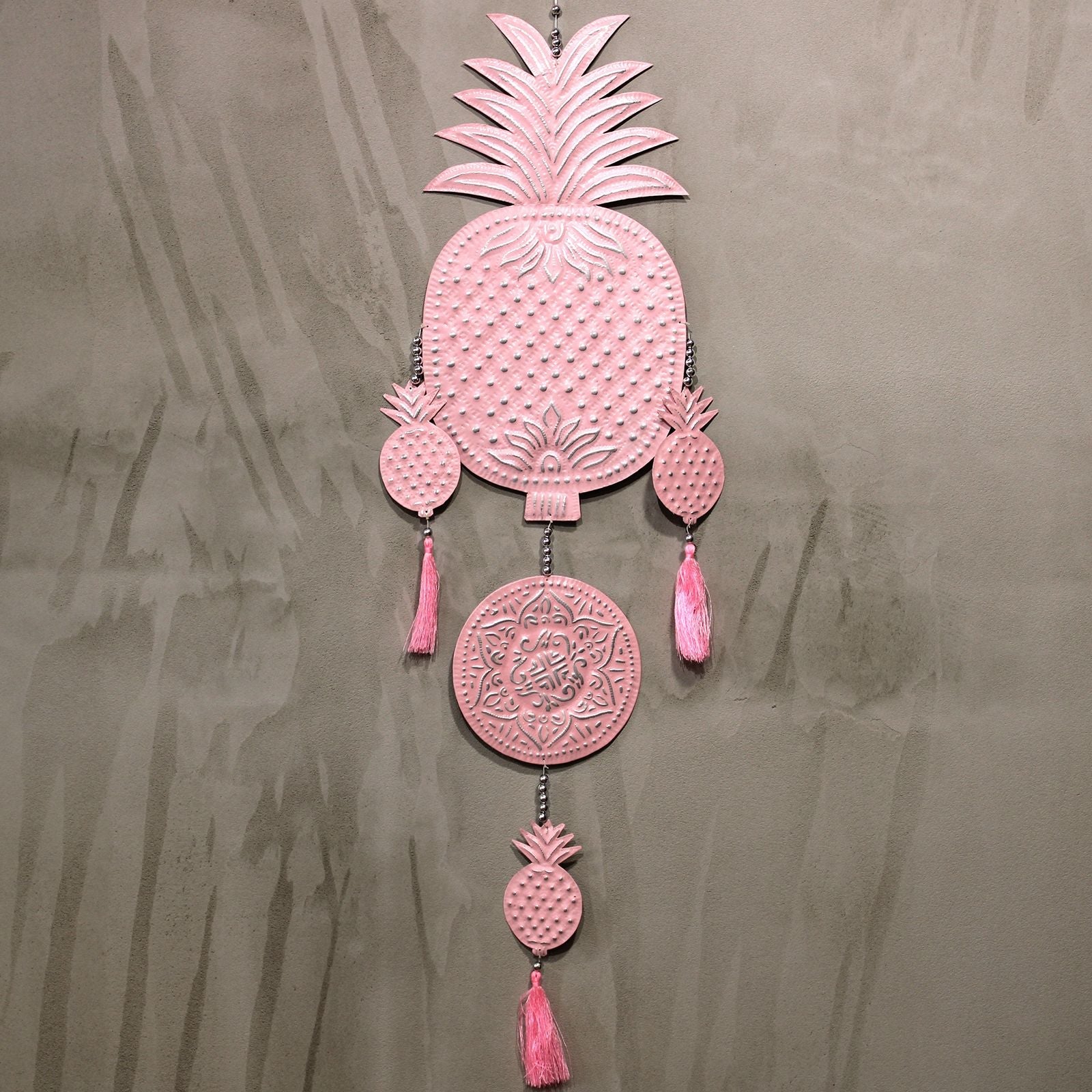 Polished Aluminium Mobile Pineapples Assorted Colors featuring natural patterning and unique variations - Positive Faith Hope Love