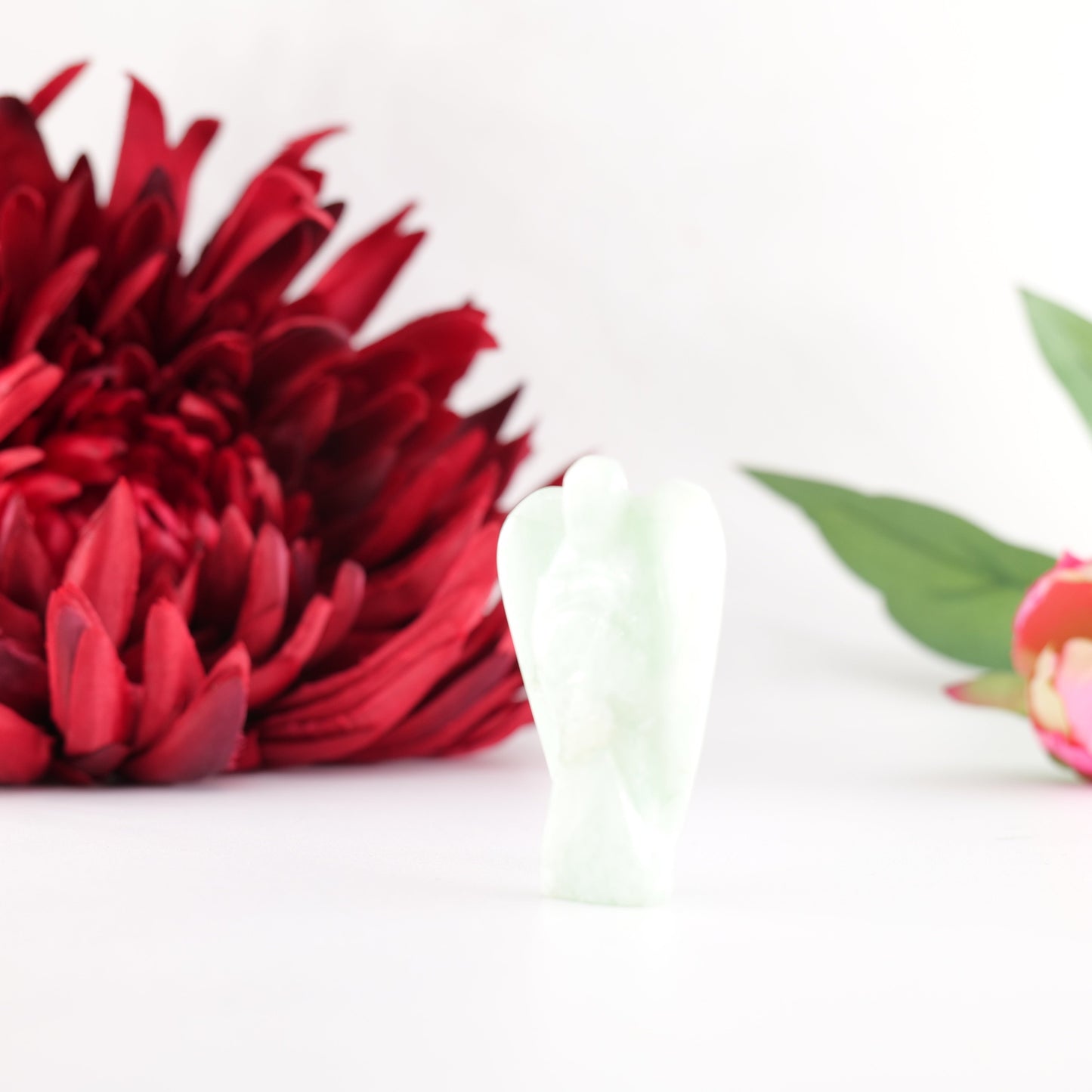 Polished Amazonite Angel 55Mm featuring aqua-green tone with silky sheen - Positive Faith Hope Love