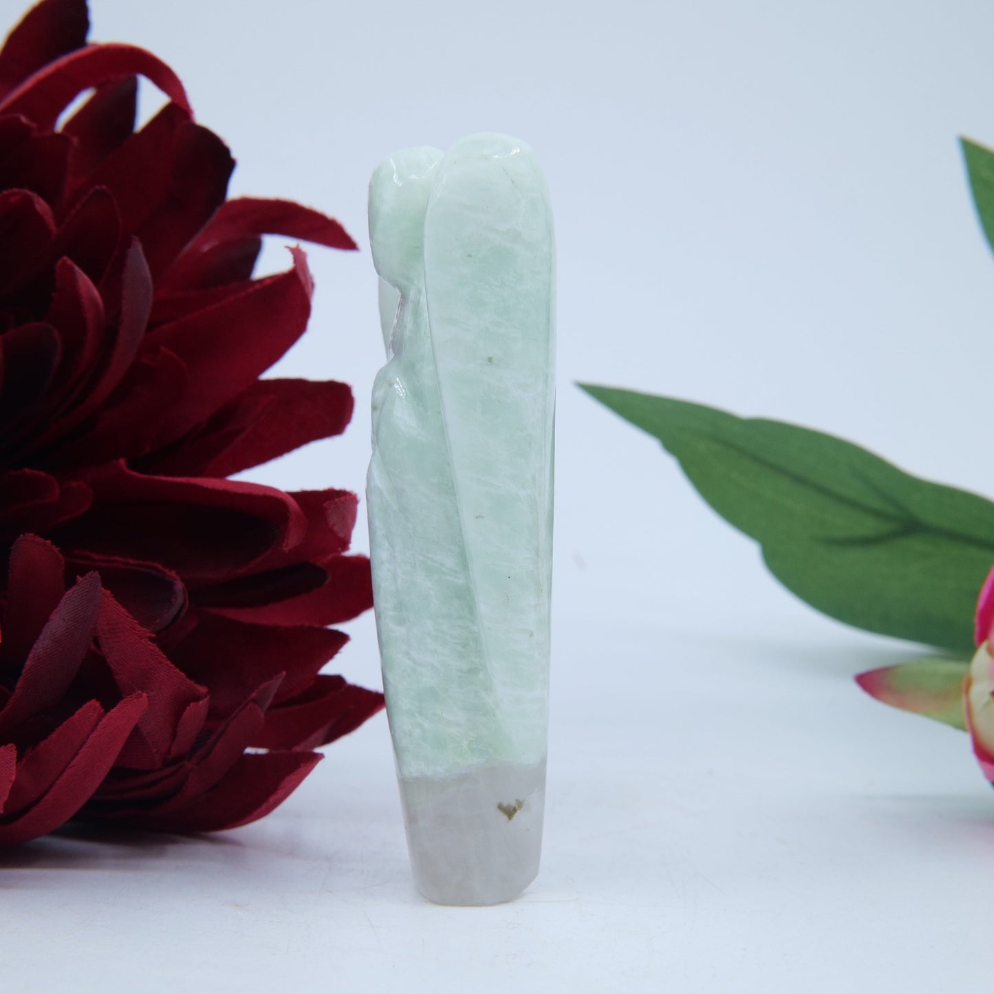 Polished Amazonite Angel 80Mm featuring aqua-green tone with silky sheen - Positive Faith Hope Love