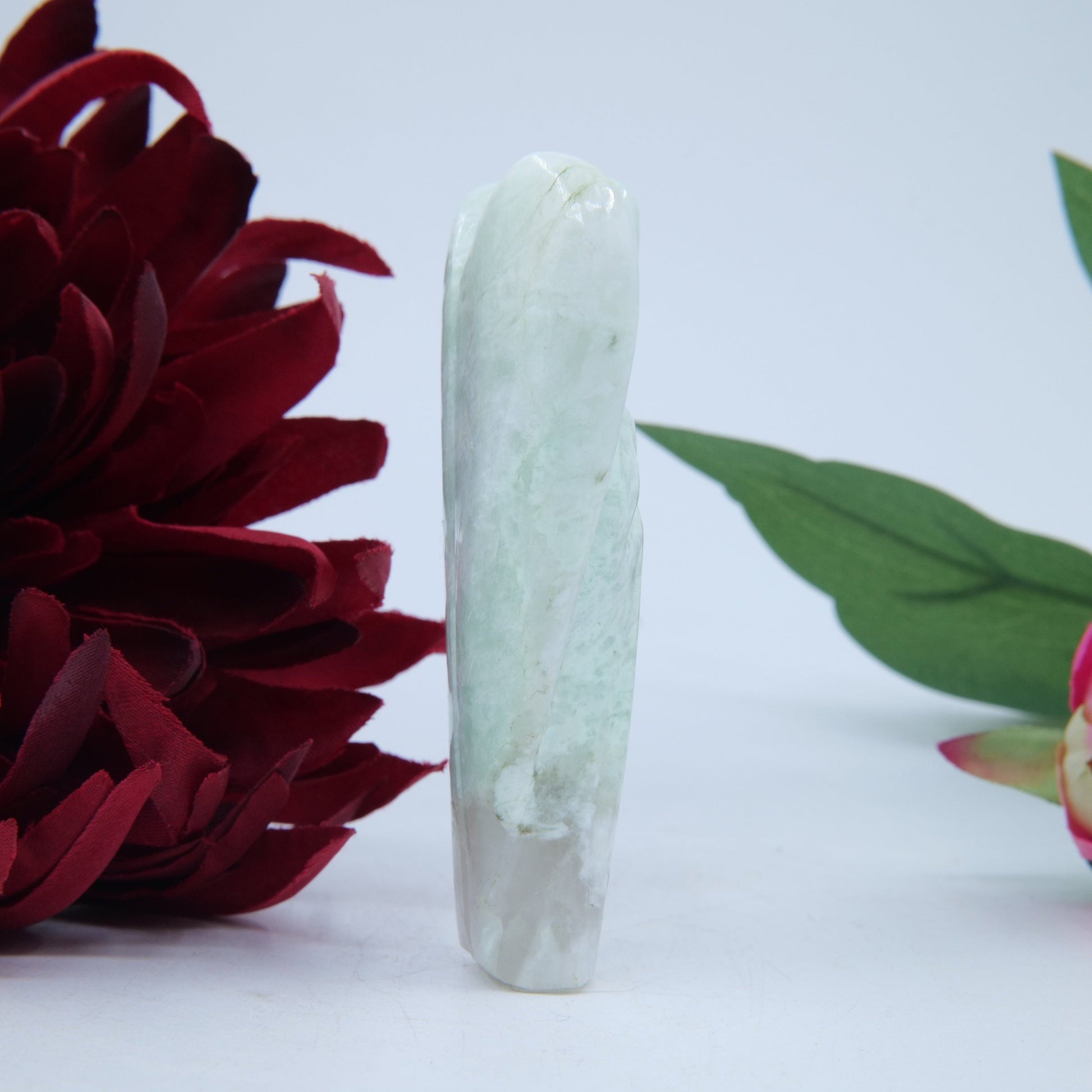 Polished Amazonite Angel 80Mm featuring aqua-green tone with silky sheen - Positive Faith Hope Love