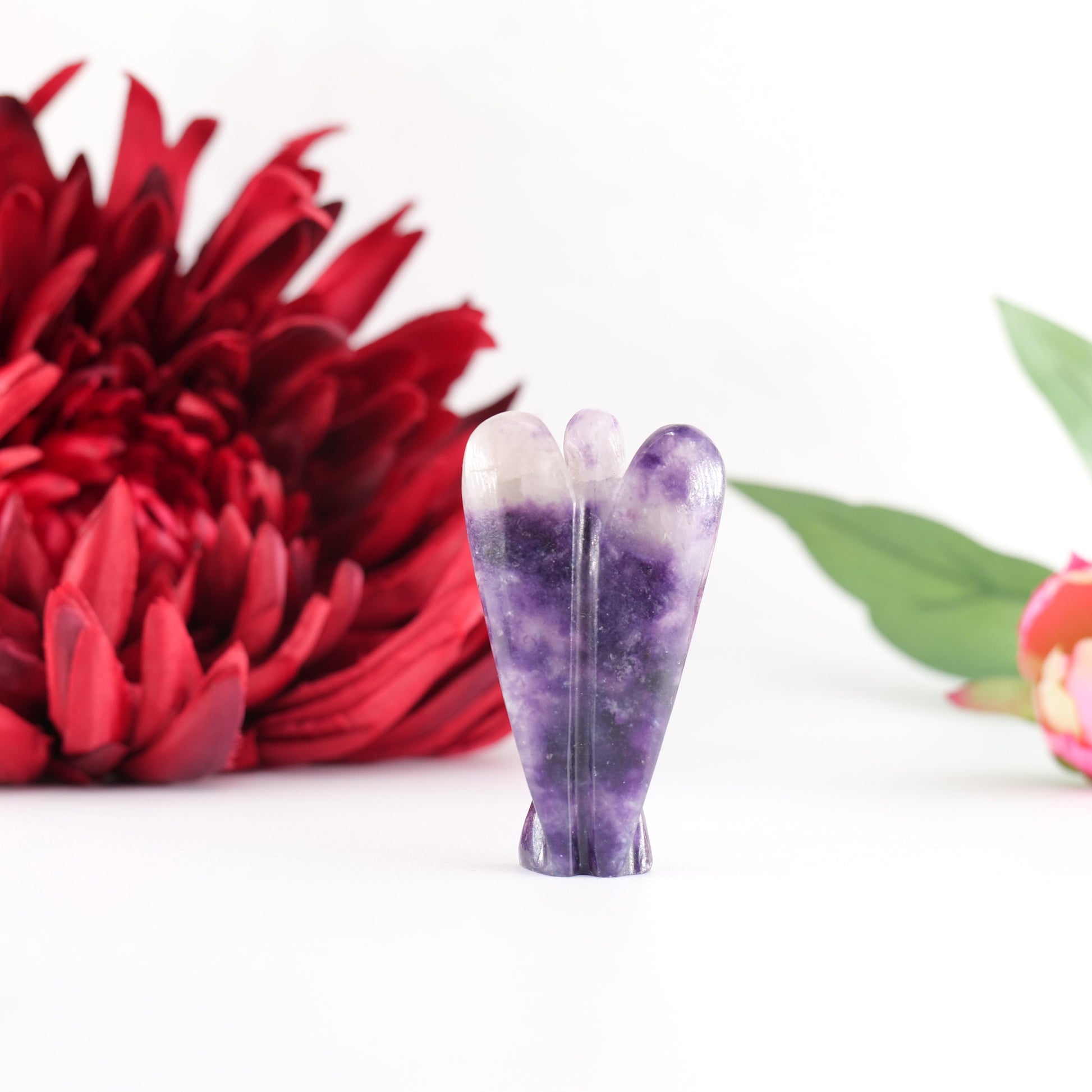 Polished Amethyst Angel 55Mm featuring rich purple colour and natural clarity - Positive Faith Hope Love