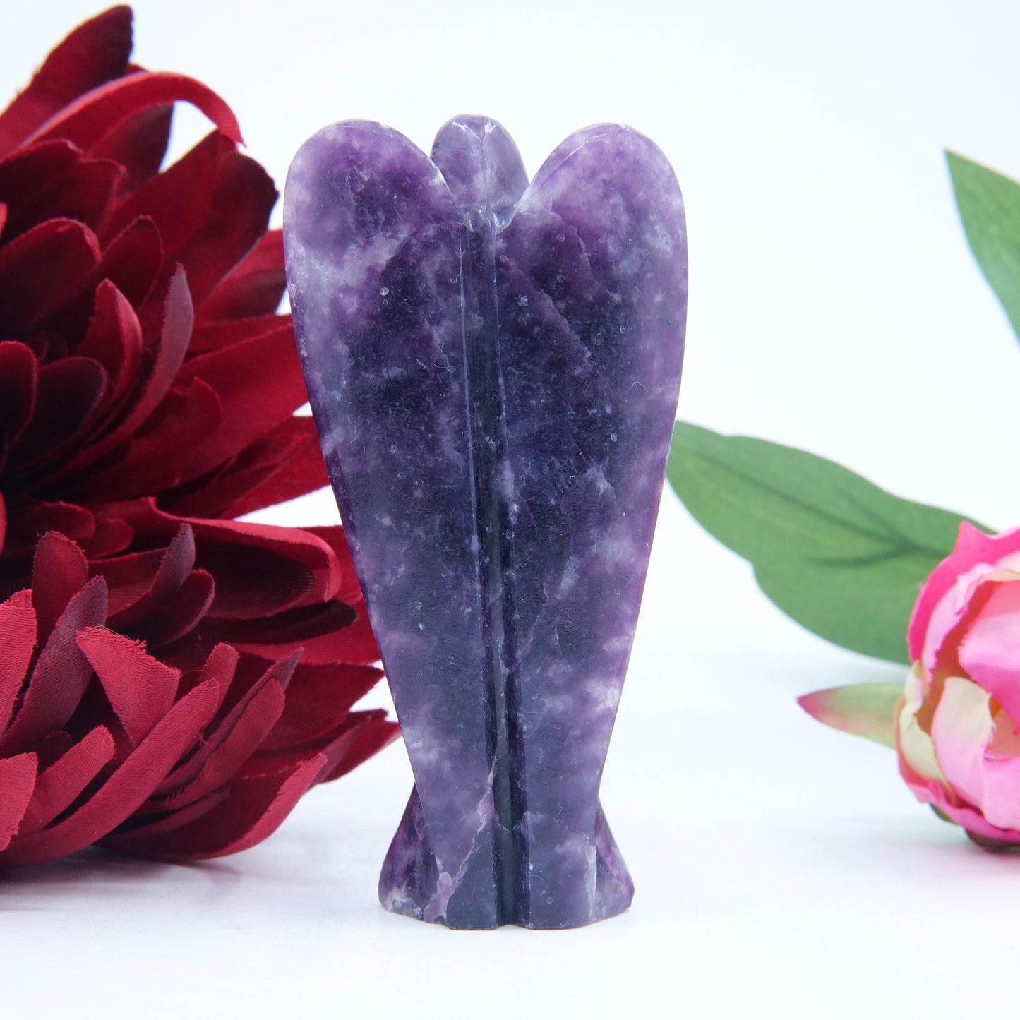 Polished Amethyst Angel 80Mm featuring rich purple colour and natural clarity - Positive Faith Hope Love