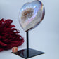 Amethyst Aura Heart — 795g, On Stand - Positive Faith Hope Love