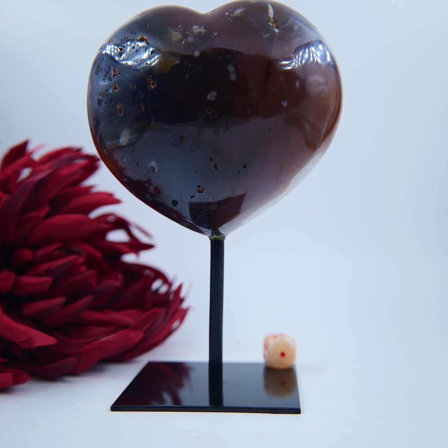 Amethyst Aura Heart — 795g, On Stand - Positive Faith Hope Love