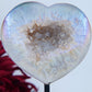 Amethyst Aura Heart — 795g, On Stand - Positive Faith Hope Love