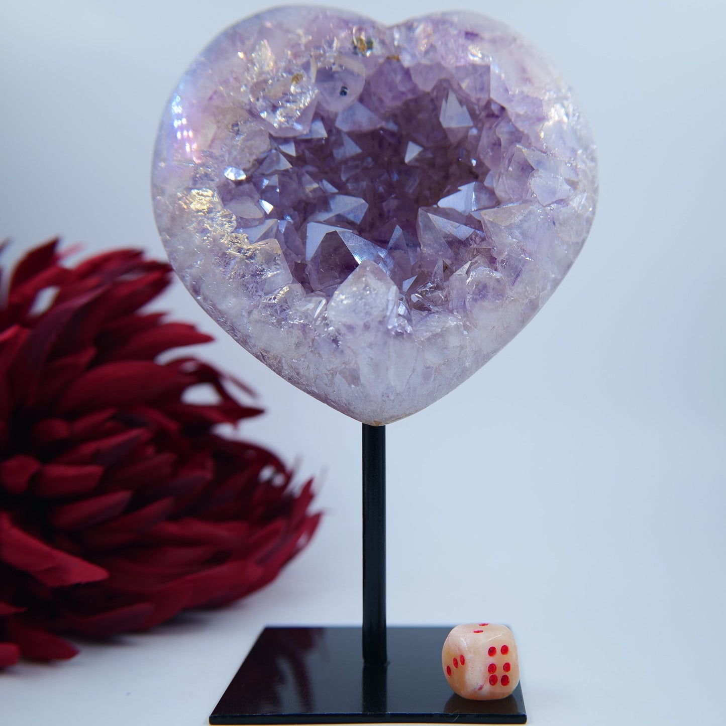 Amethyst Aura Heart — 958g (Brazil) - Positive Faith Hope Love