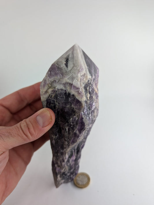 Polished Amethyst Dragon Tooth 690Grams featuring rich purple colour and natural clarity - Positive Faith Hope Love