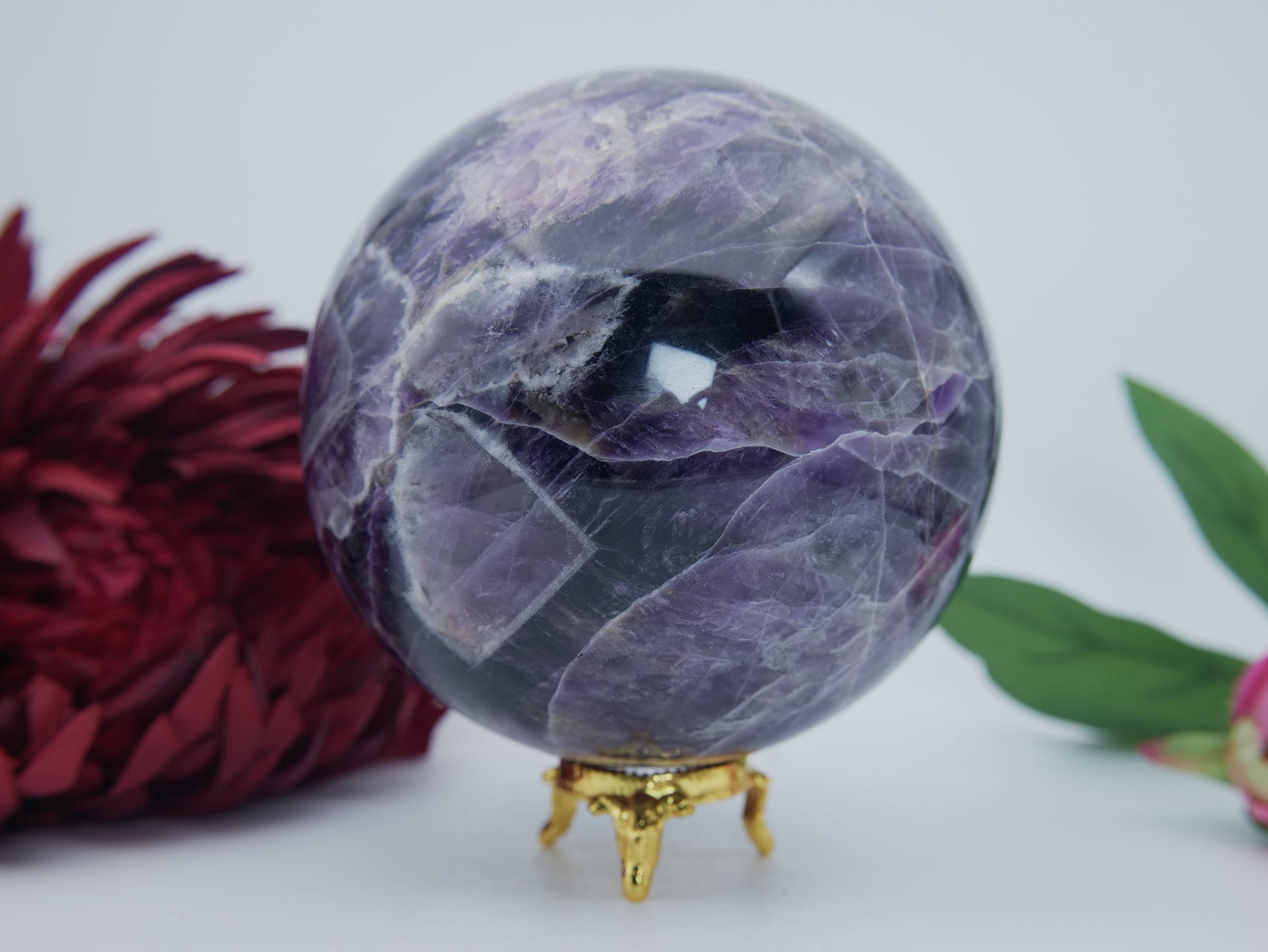 Amethyst Sphere 2035g - Positive Faith Hope Love