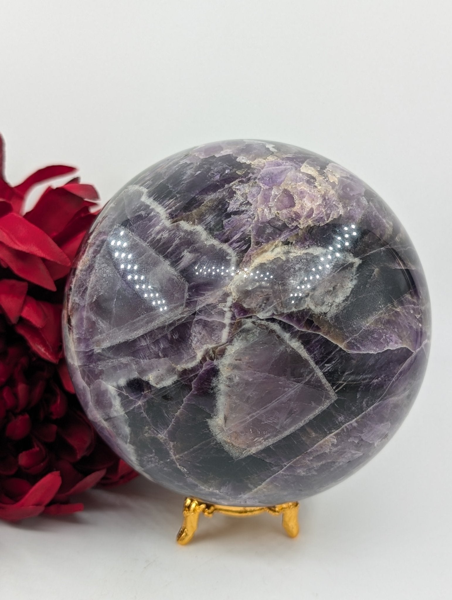 Amethyst Sphere 2035g - Positive Faith Hope Love