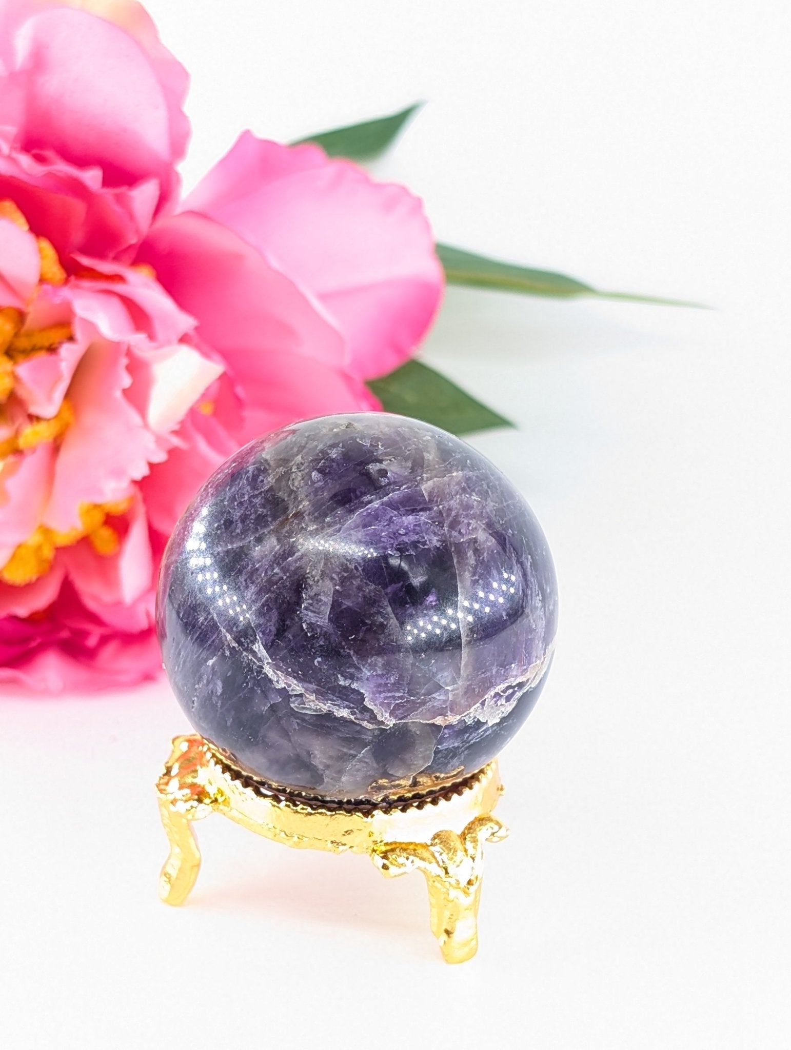 Amethyst Sphere - 40mm - 97g - Positive Faith Hope Love