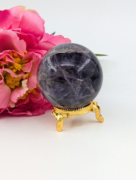 Amethyst Sphere - 51mm - 196g - Positive Faith Hope Love