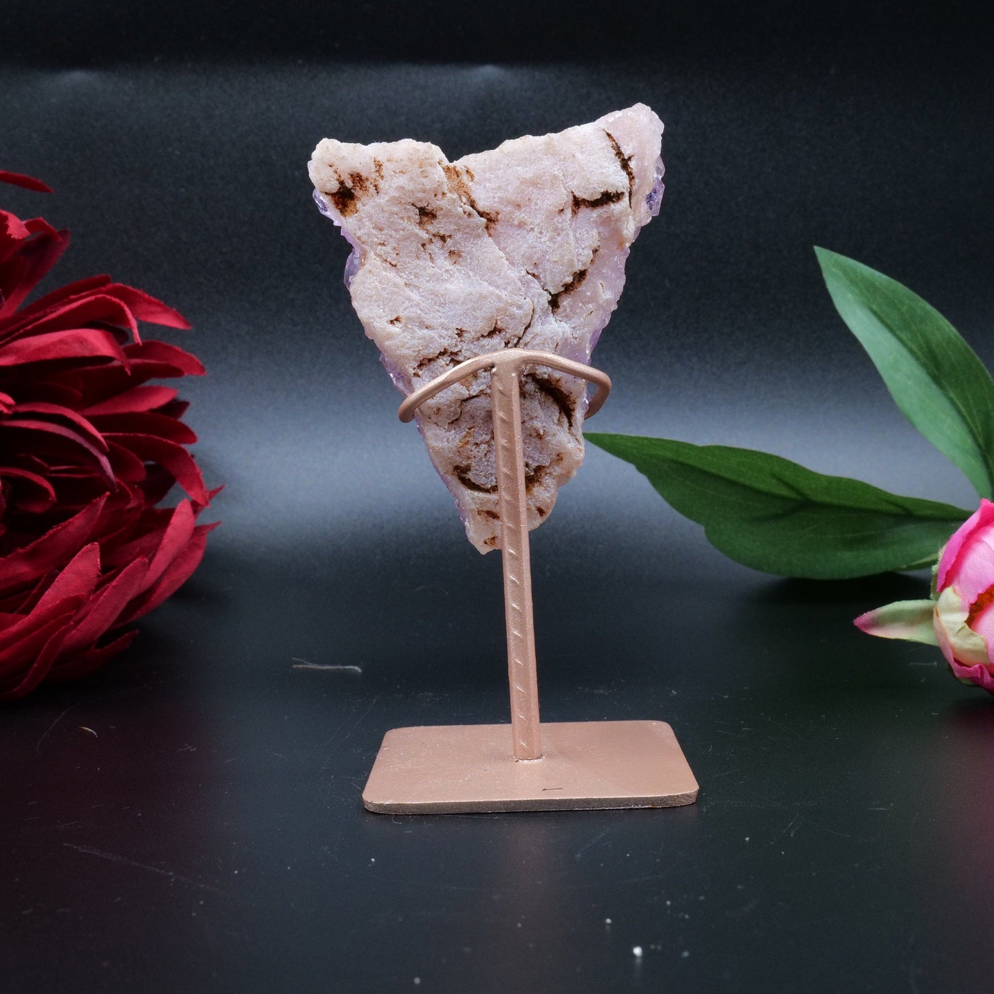 Natural Amethyst Spirit Druzy Cluster On Stand 131G featuring rich purple colour and natural clarity - Positive Faith Hope Love