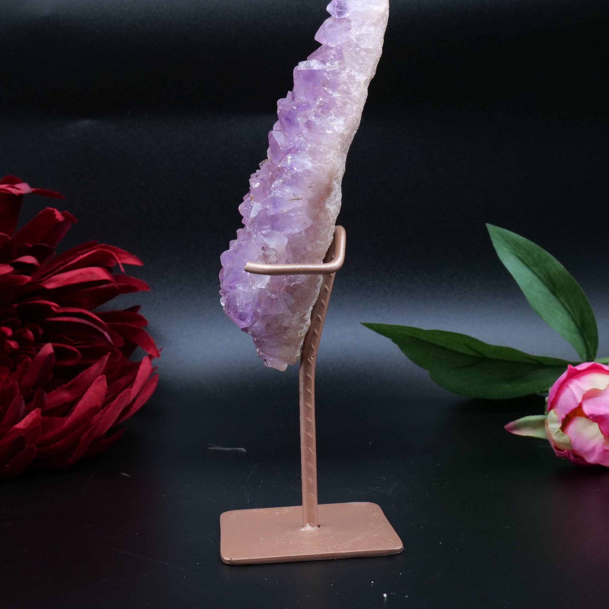 Natural Amethyst Spirit Druzy Cluster On Stand 238G featuring rich purple colour and natural clarity - Positive Faith Hope Love