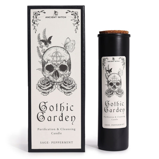 Polished Ancient Witch Ritual Candles - Gothic Garden featuring natural patterning and unique variations - Positive Faith Hope Love