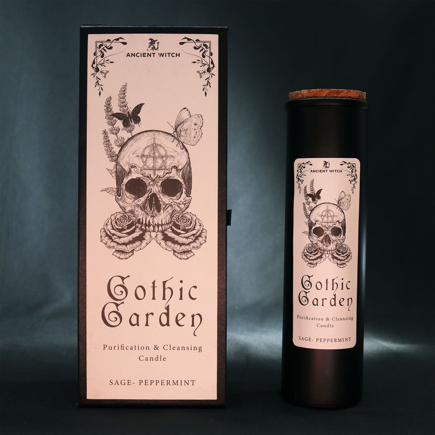 Polished Ancient Witch Ritual Candles Gothic Garden featuring natural patterning and unique variations - Positive Faith Hope Love
