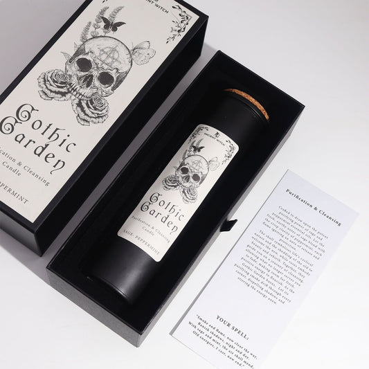 Polished Ancient Witch Ritual Candles Gothic Garden featuring natural patterning and unique variations - Positive Faith Hope Love