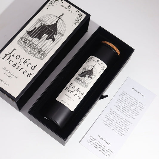 Polished Ancient Witch Ritual Candles Locked Desires featuring natural patterning and unique variations - Positive Faith Hope Love