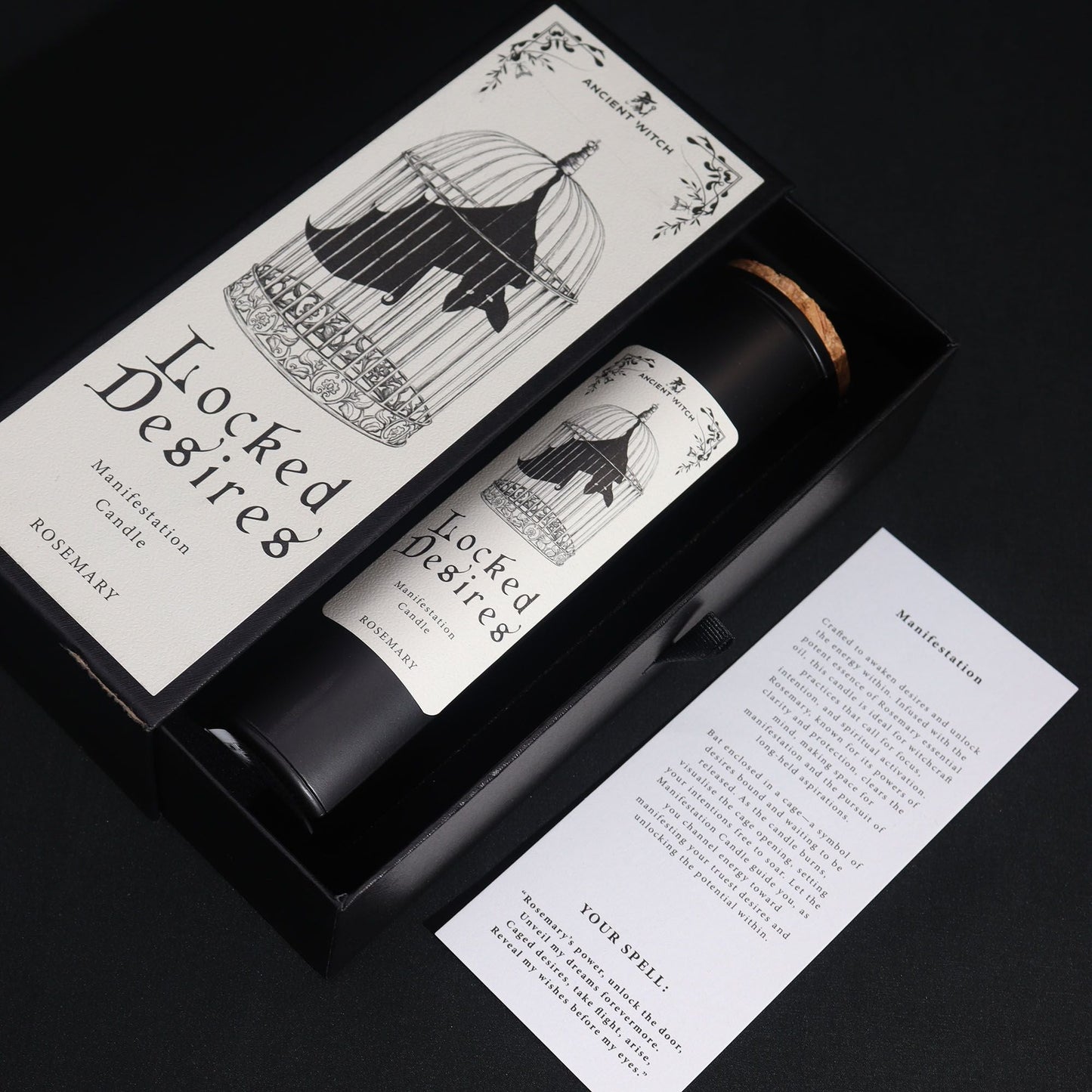 Polished Ancient Witch Ritual Candles Locked Desires featuring natural patterning and unique variations - Positive Faith Hope Love