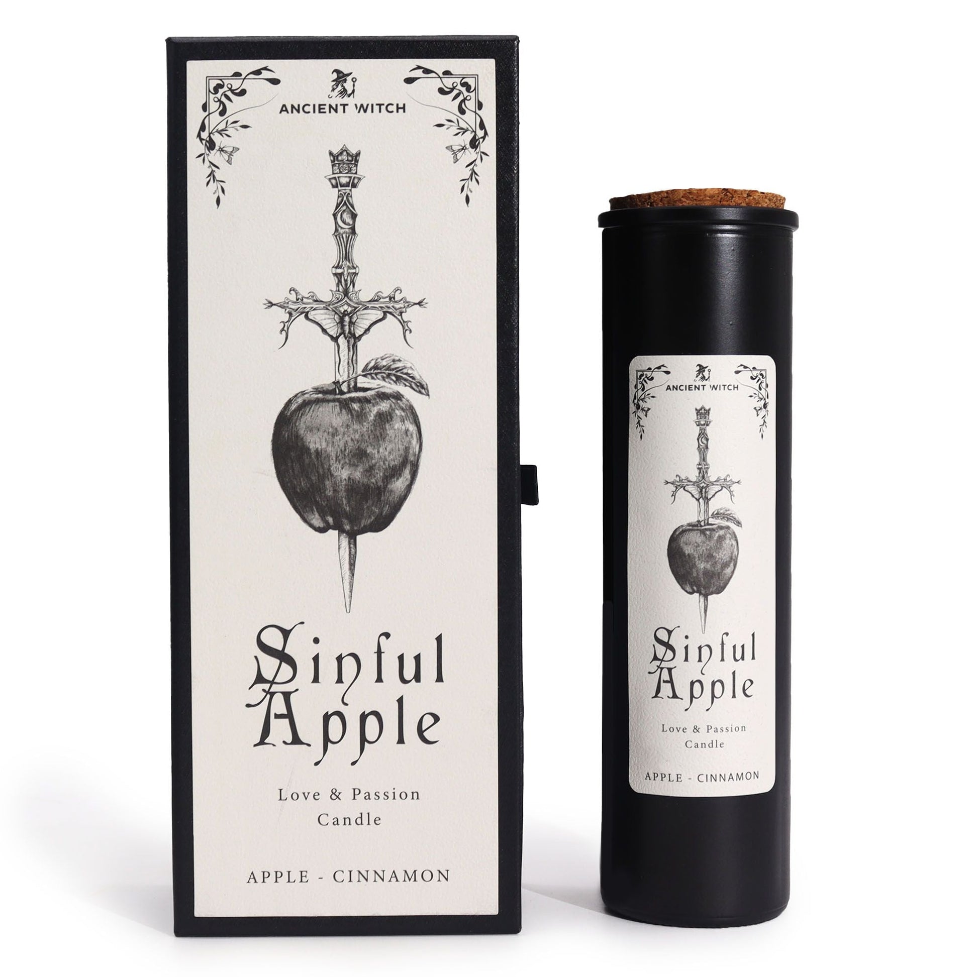 Polished Ancient Witch Ritual Candles - Sinful Apple featuring natural patterning and unique variations - Positive Faith Hope Love