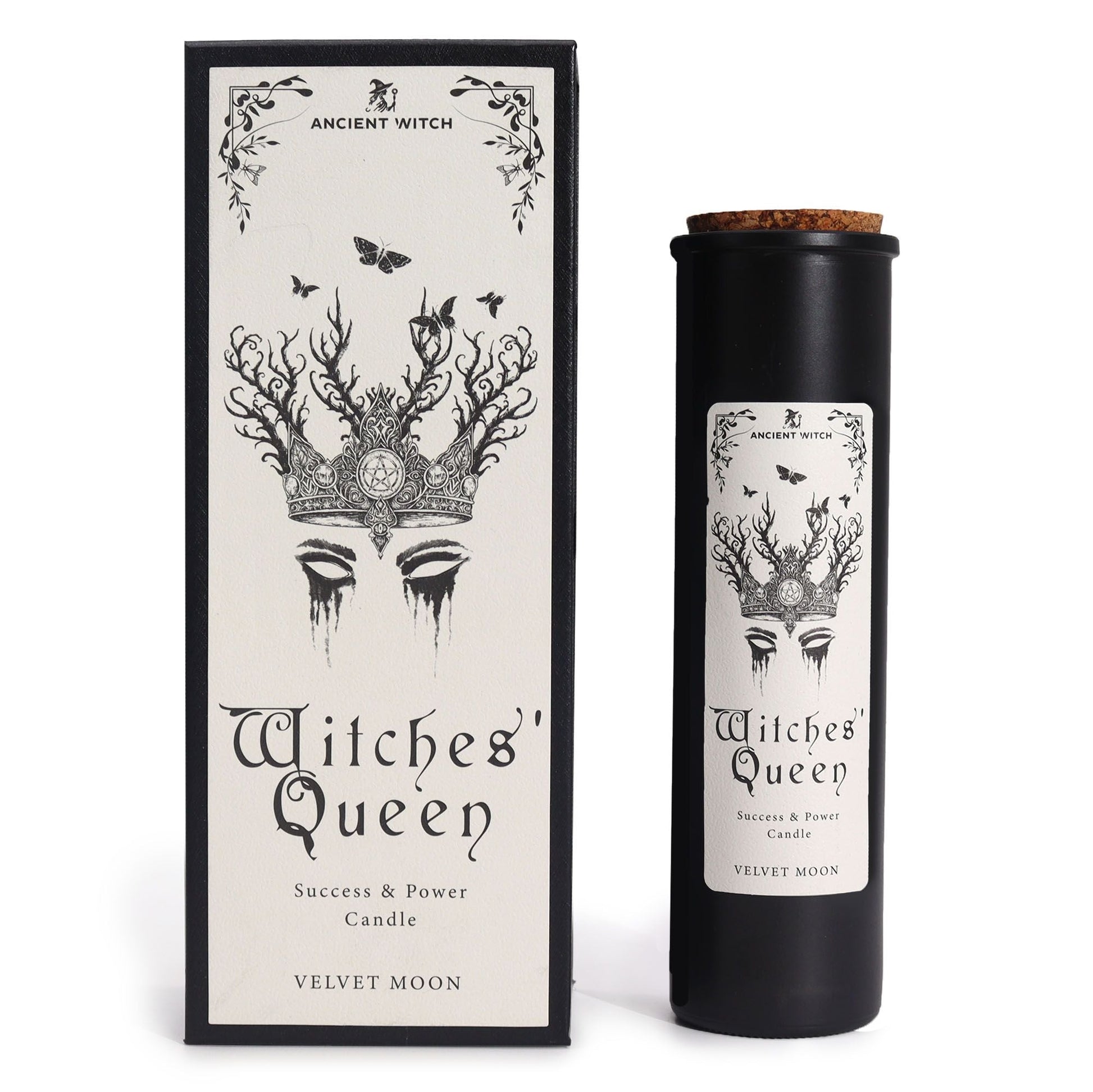 Polished Ancient Witch Ritual Candles - Witches' Queen featuring natural patterning and unique variations - Positive Faith Hope Love