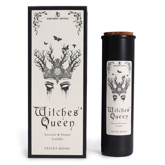 Polished Ancient Witch Ritual Candles - Witches' Queen featuring natural patterning and unique variations - Positive Faith Hope Love