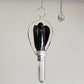 Polished Angel Pendulum With Ring Black Agate featuring banded patterns and glossy finish - Positive Faith Hope Love