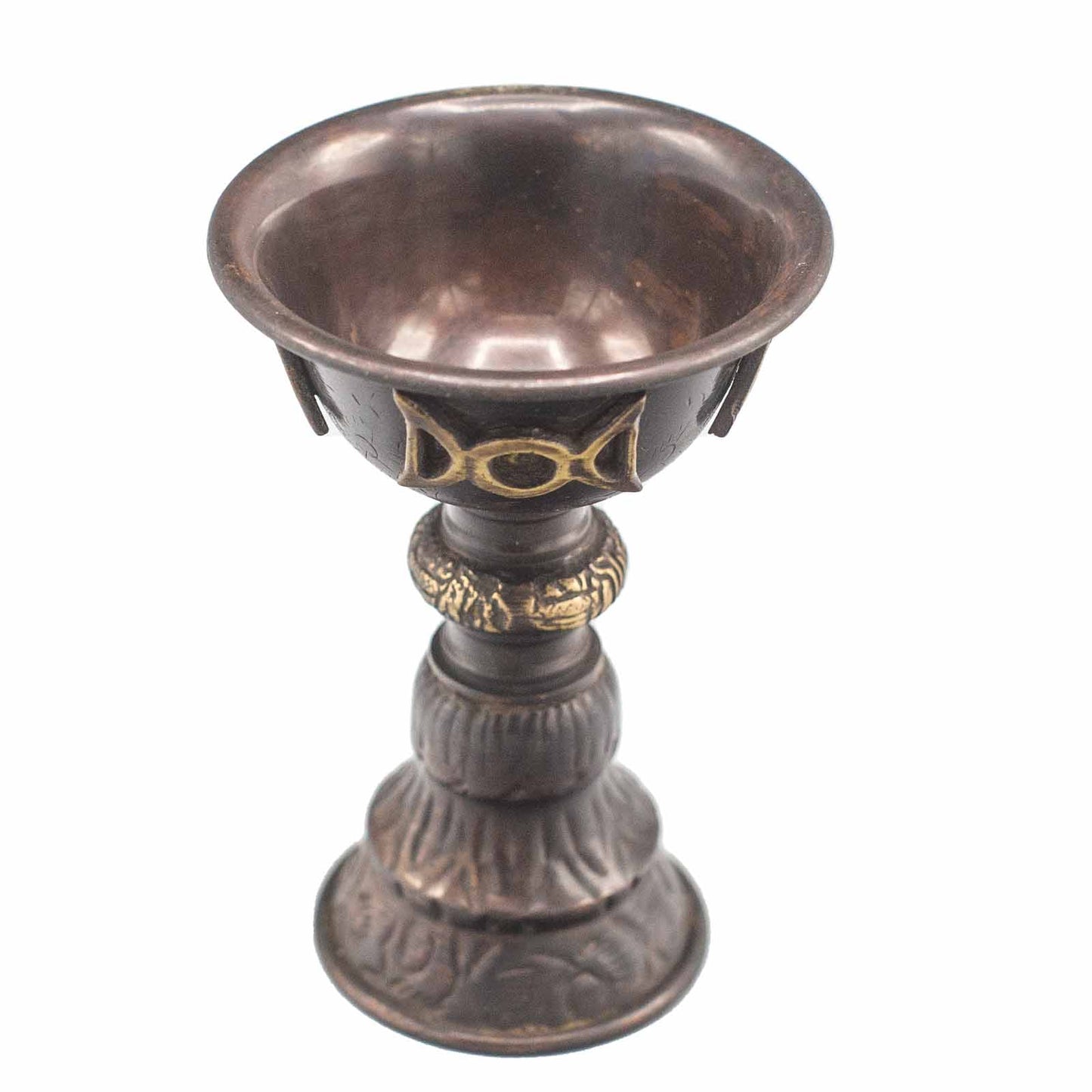 Antique Copper Ritual Goblet with Triple Moon 8x13cm - Positive Faith Hope Love