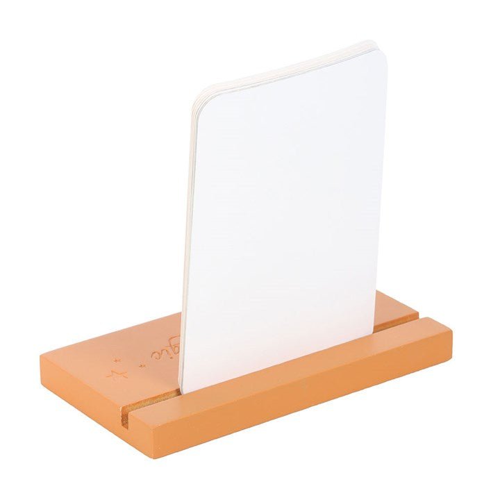 Polished Autumn Magic Affirmation Cards With Wooden Stand featuring natural patterning and unique variations - Positive Faith Hope Love