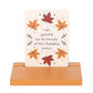 Polished Autumn Magic Affirmation Cards With Wooden Stand featuring natural patterning and unique variations - Positive Faith Hope Love