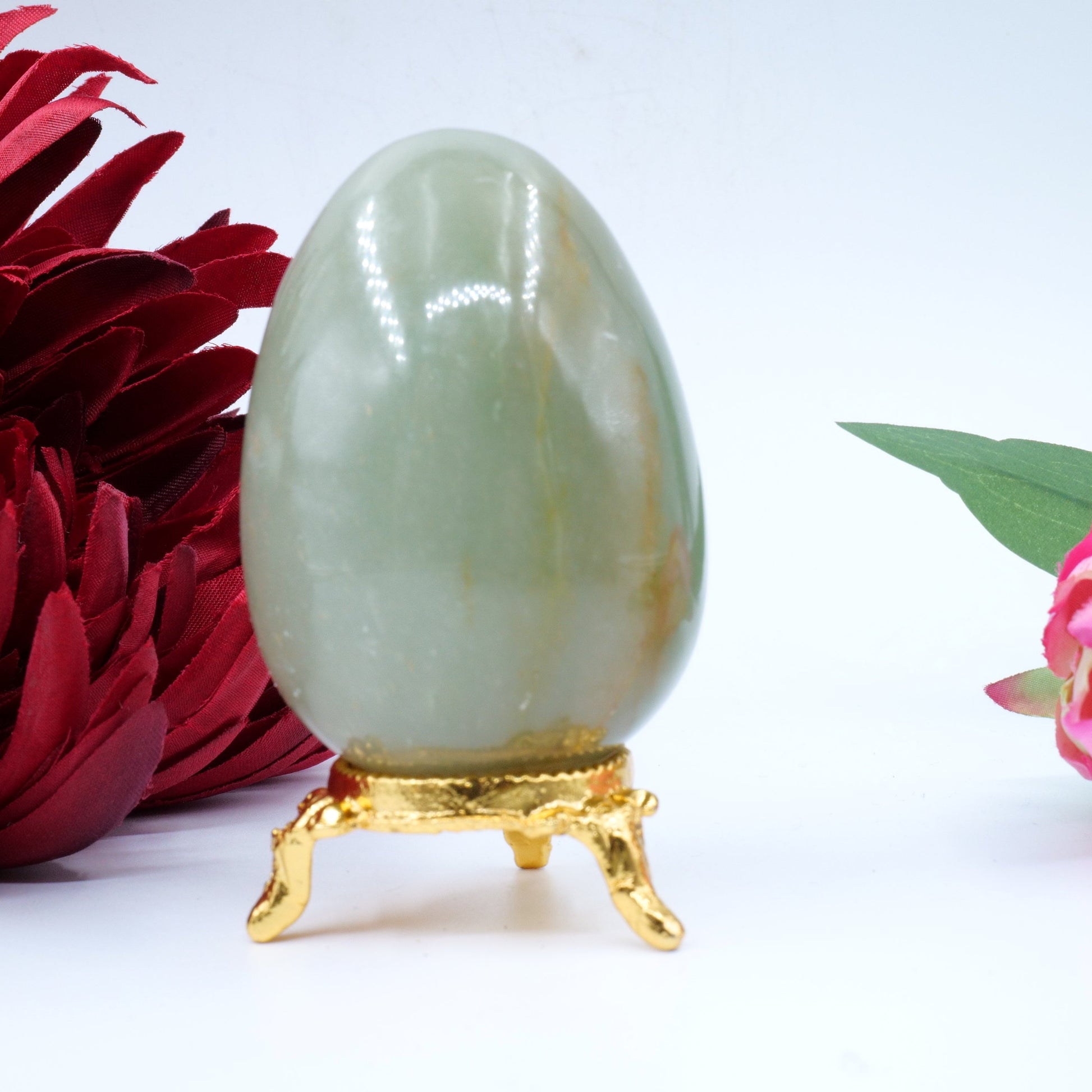 Polished Aventuring Egg 218g featuring natural patterning and unique variations - Positive Faith Hope Love