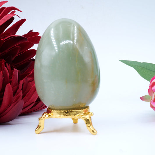 Polished Aventuring Egg 218g featuring natural patterning and unique variations - Positive Faith Hope Love