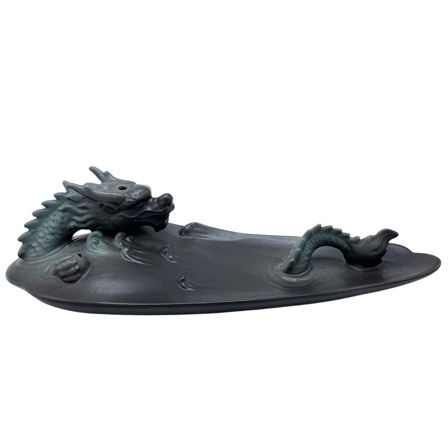 Polished Backflow Incense Burner - Dragon in Pool with Surprising Details featuring natural patterning and unique variations - Positive Faith Hope Love