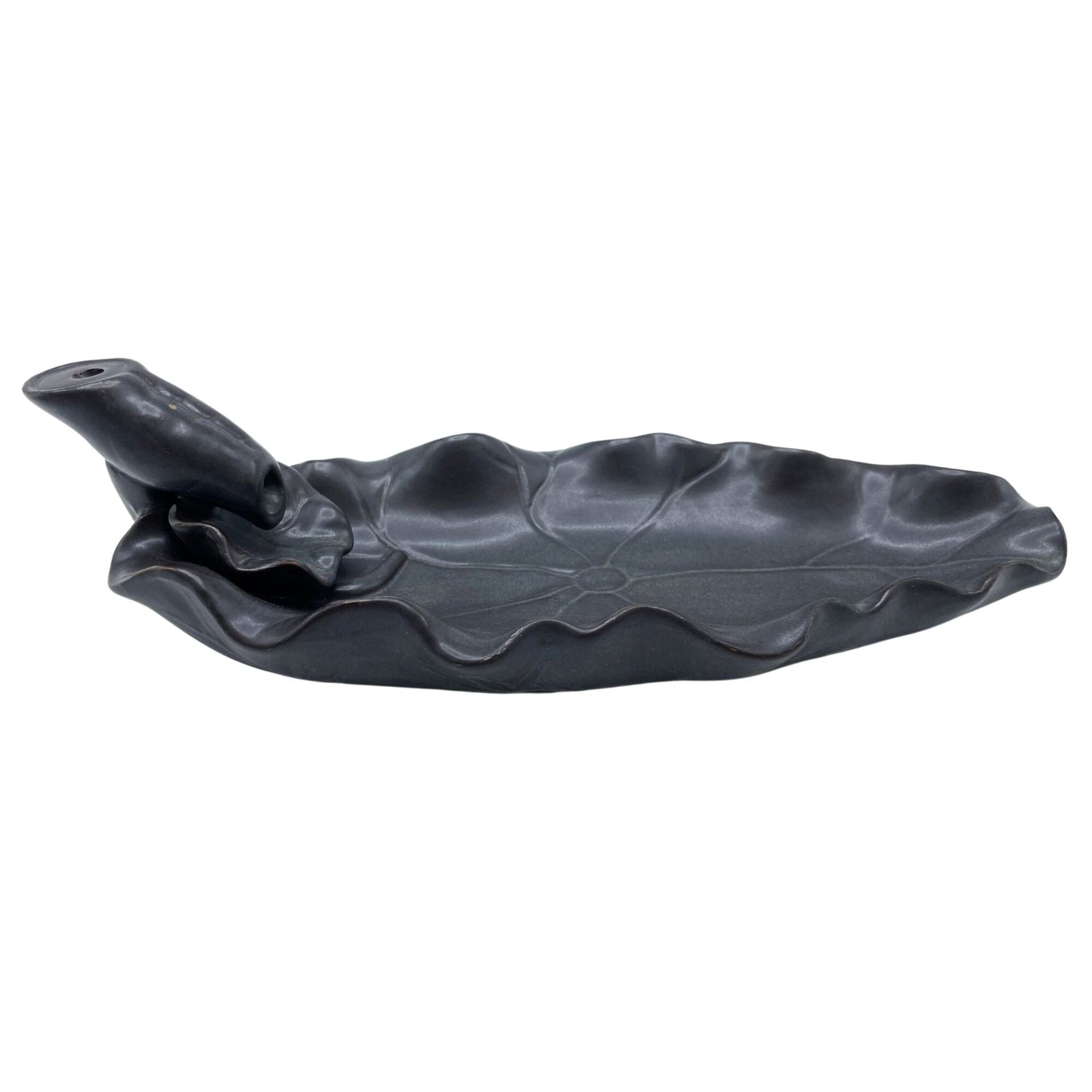 Polished Backflow Incense Burner - Lotus Flower featuring natural patterning and unique variations - Positive Faith Hope Love