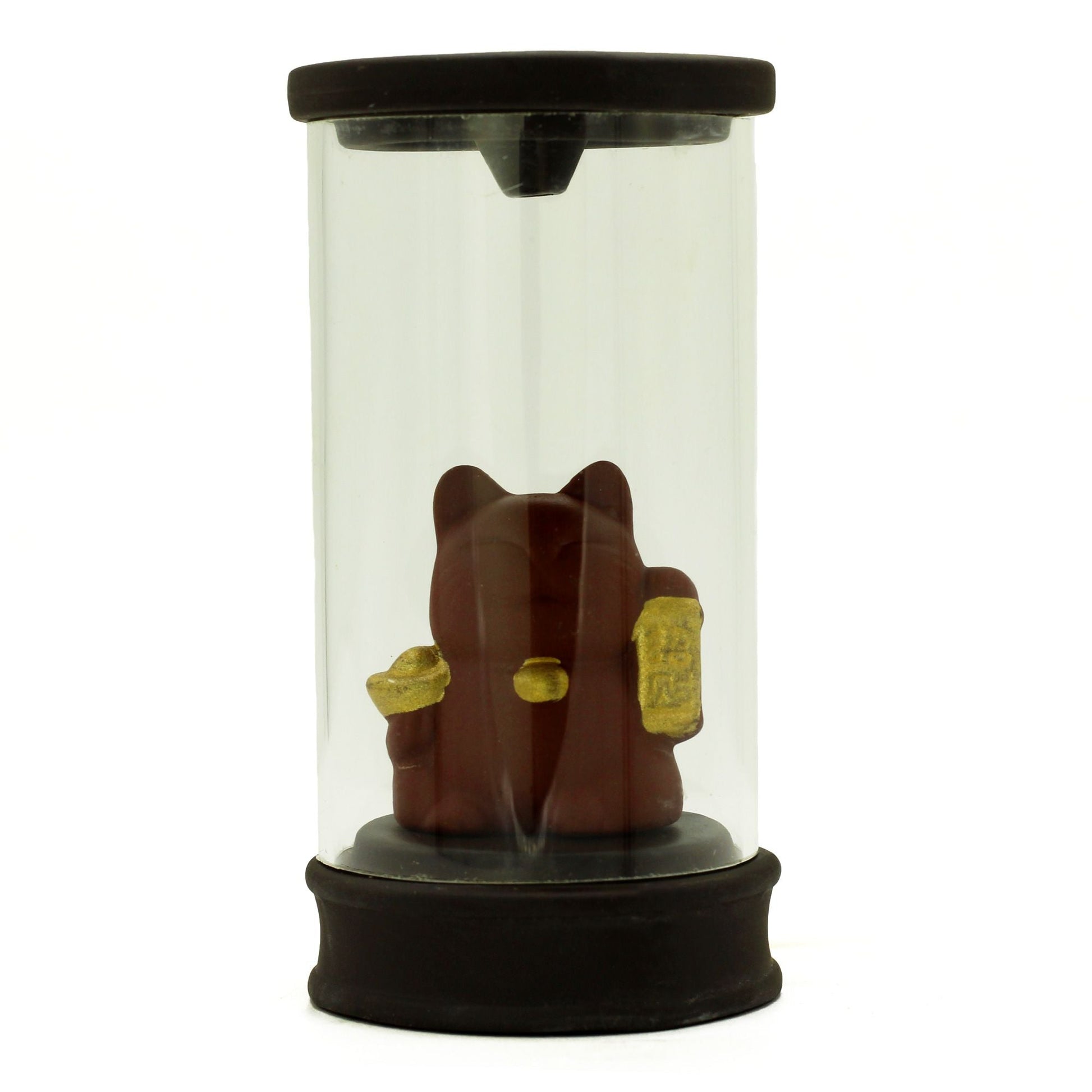 Polished Backflow Incense Burner - Money Cat Tube featuring natural patterning and unique variations - Positive Faith Hope Love