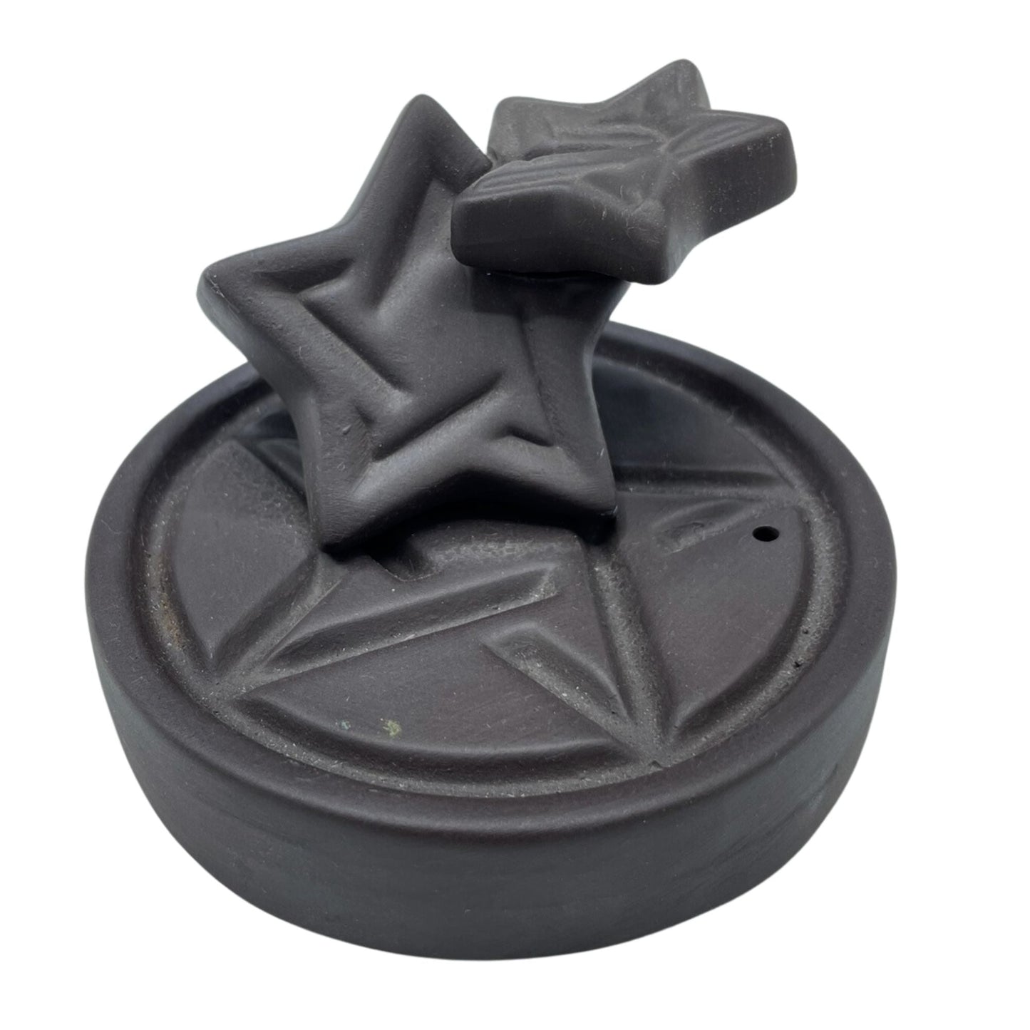 Polished Backflow Incense Burner - Pentagon Falls featuring natural patterning and unique variations - Positive Faith Hope Love