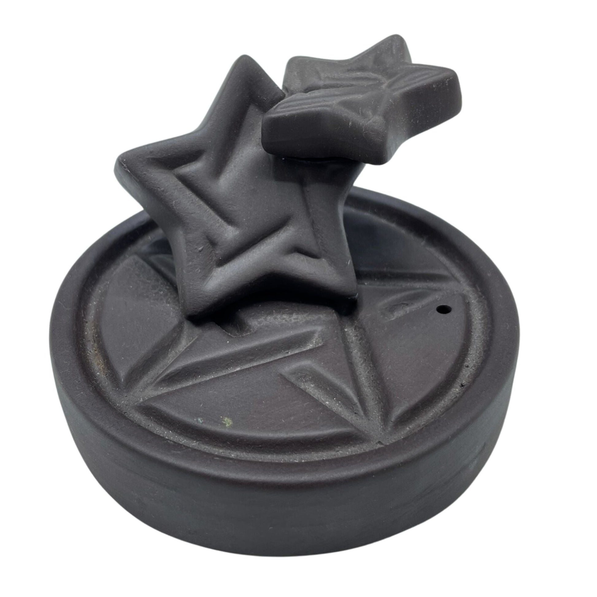 Polished Backflow Incense Burner - Pentagon Falls featuring natural patterning and unique variations - Positive Faith Hope Love
